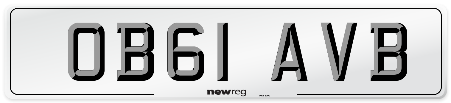 OB61 AVB Number Plate from New Reg
